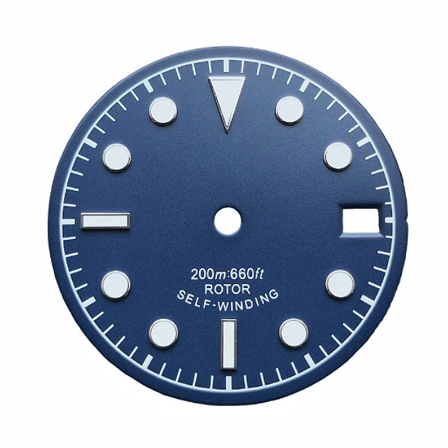 Dark blue and white military watch dial,