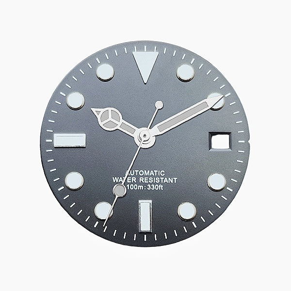 Black and white dive watch dial
