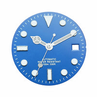 Blue and white diving watch dial scene image