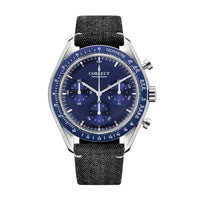 Corgeut Hot Sells High Quality 40mm Mineral Glass Stainless Steel Strap Black Dial Dive Chronograph Men Wrist Quartz Watches