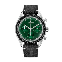 Corgeut Hot Sells High Quality 40mm Mineral Glass Stainless Steel Strap Black Dial Dive Chronograph Men Wrist Quartz Watches