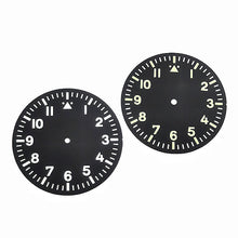 Dial with two Arabic numeral hour markers