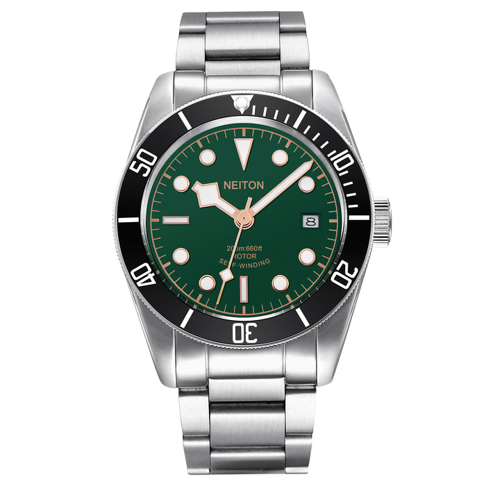 Diving watch with a green dial