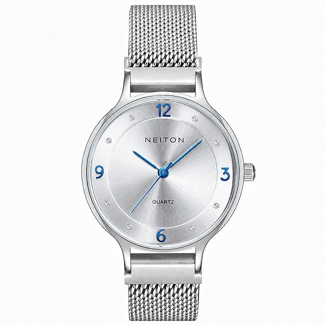 Front view of a custom women's quartz watch