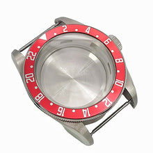 GMT-style case with a red bezel