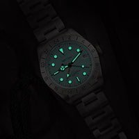 GMT watch with luminous markers