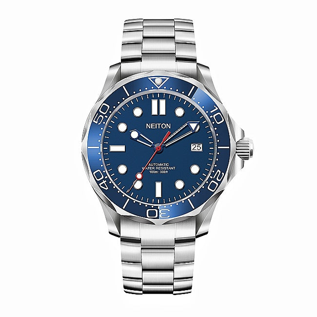 Lifestyle shot of a vintage-style dive watch strap