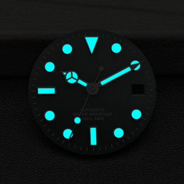 Luminous diving watch dial scene image