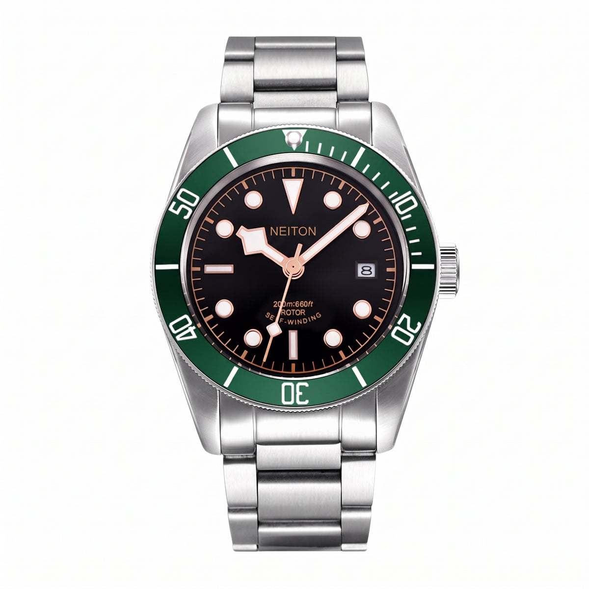 NEITON Automatic-Winding Dive Watch (Black-Brown Dial)