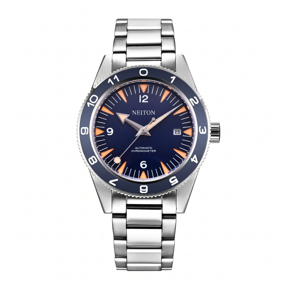 NEITON Blue GMT Watch with Stainless Steel Bracelet