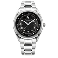 NEITON silver-tone GMT watch with a black dial