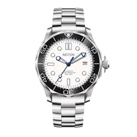 NEITON white dial dive watch with black bezel