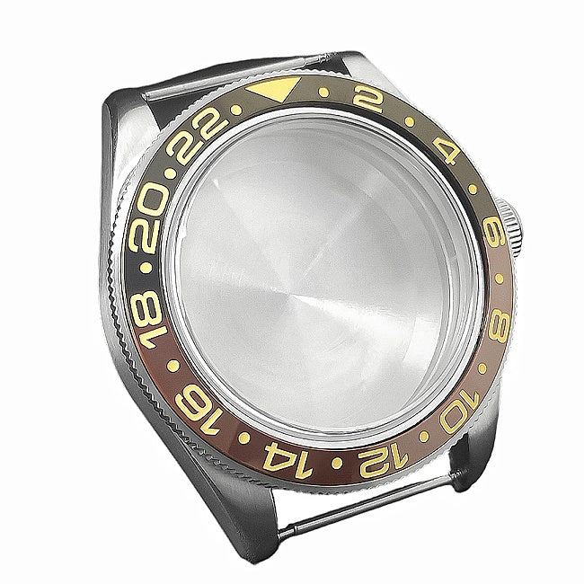 OEM 39mm GMT watch case with brown bezel