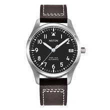 Pilot's watch with a black dial