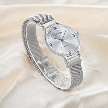 Side view of a custom women's quartz watch