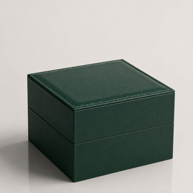 Side view of the watch box