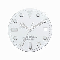White diving watch dial scene image