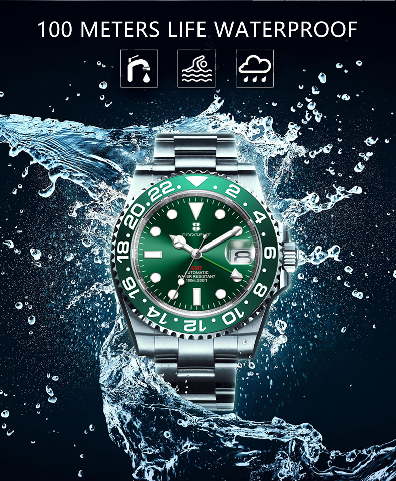 Corgeut Submariner Series SUB Automatic Watches With Date 6001L