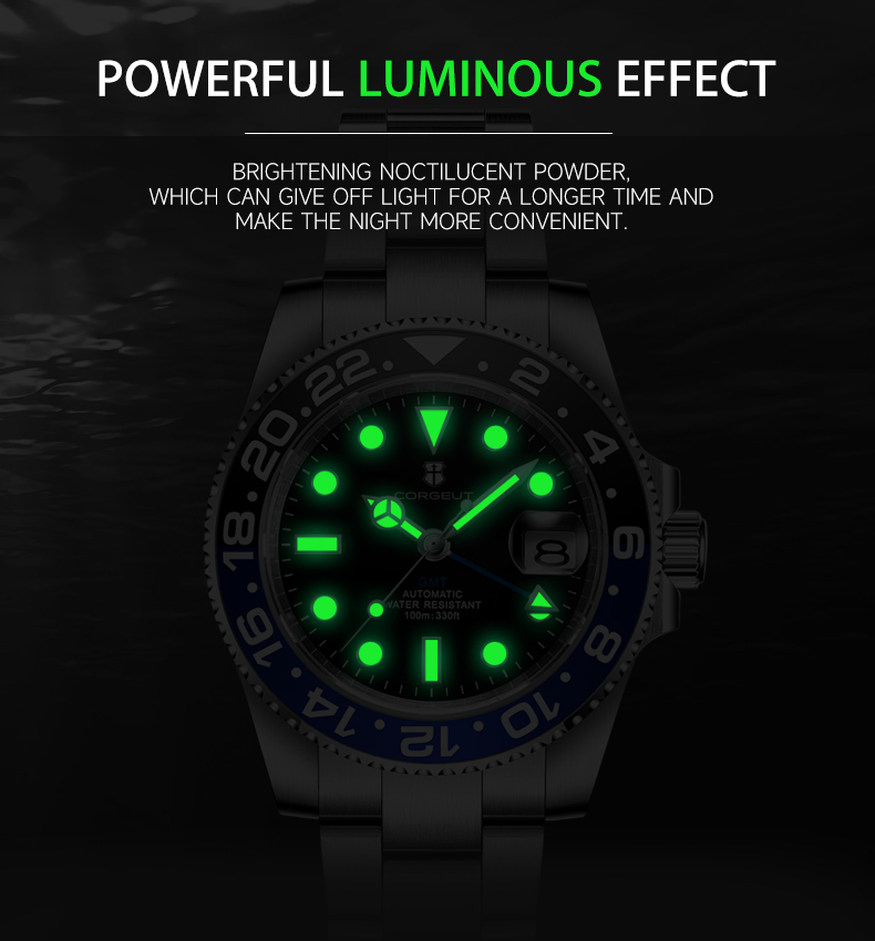 Corgeut Submariner Series SUB Automatic Watches With Date 6001L