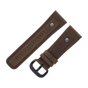 Matte Genuine Leather Watch Strap Vintage Crazy Horse Style with Studs