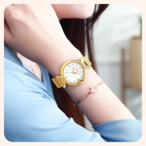OLIKA 30m Waterproof Ladies Watch Real Fritillary Face Fish Tail Diamond