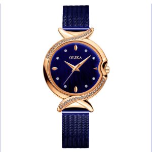OLIKA 30m Waterproof Ladies Watch Real Fritillary Face Fish Tail Diamond