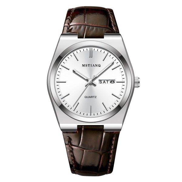 White Surface Silver Shell Coffee Strap