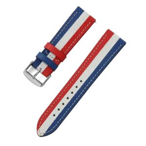 Contrast Color Cowhide Genuine Leather Watch Strap