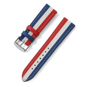 Contrast Color Cowhide Genuine Leather Watch Strap