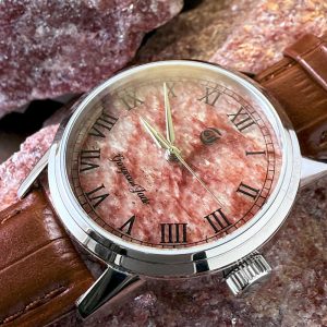 Gorgeous Jade MY25057 8215 Movement Pink Mica Dial Watch