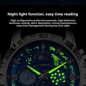 X-GEQCK 5072 Men's Starry Sky Style Electronic Waist Watch