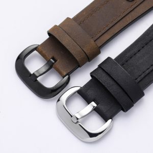 Matte Genuine Leather Watch Strap Vintage Crazy Horse Style with Studs