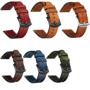 Genuine Leather Vintage Tree Cream Leather Watch Strap