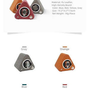 Triangular PU Leather Automatic Watch Winder