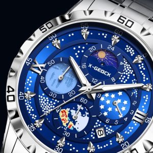 X-GEQCK 5072 Men's Starry Sky Style Electronic Waist Watch