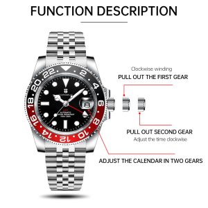 Corgeut 6001 NH34 Movement Sapphire Mirror 100m waterproof