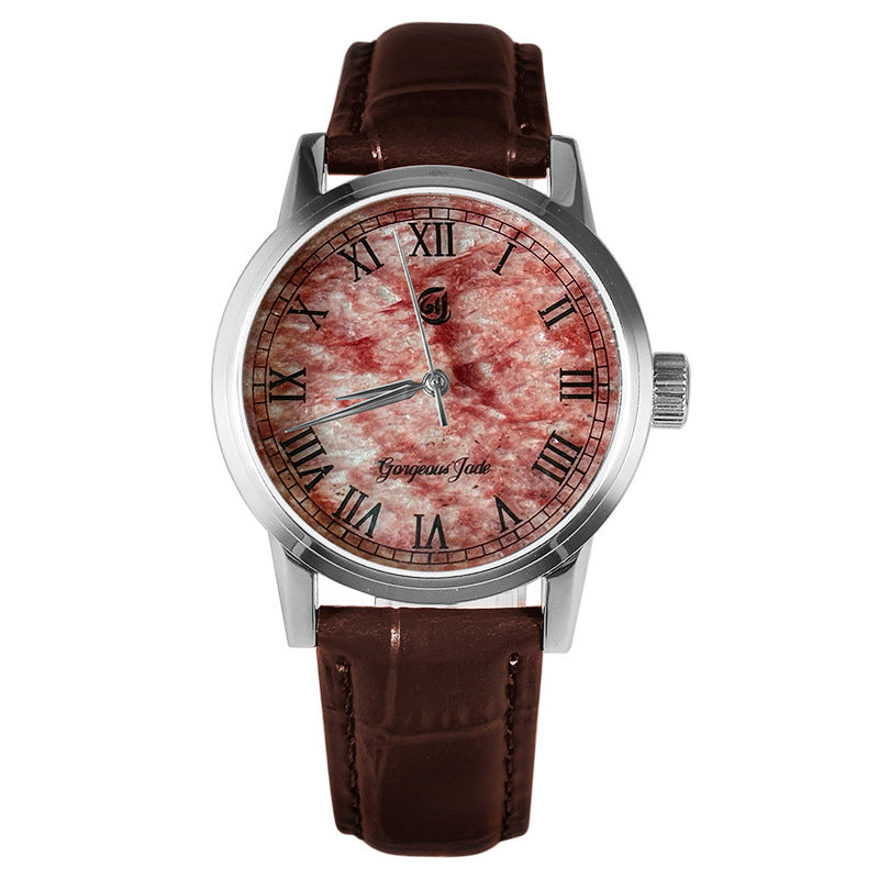 Gorgeous Jade MY25057 8215 Movement Pink Mica Dial Watch