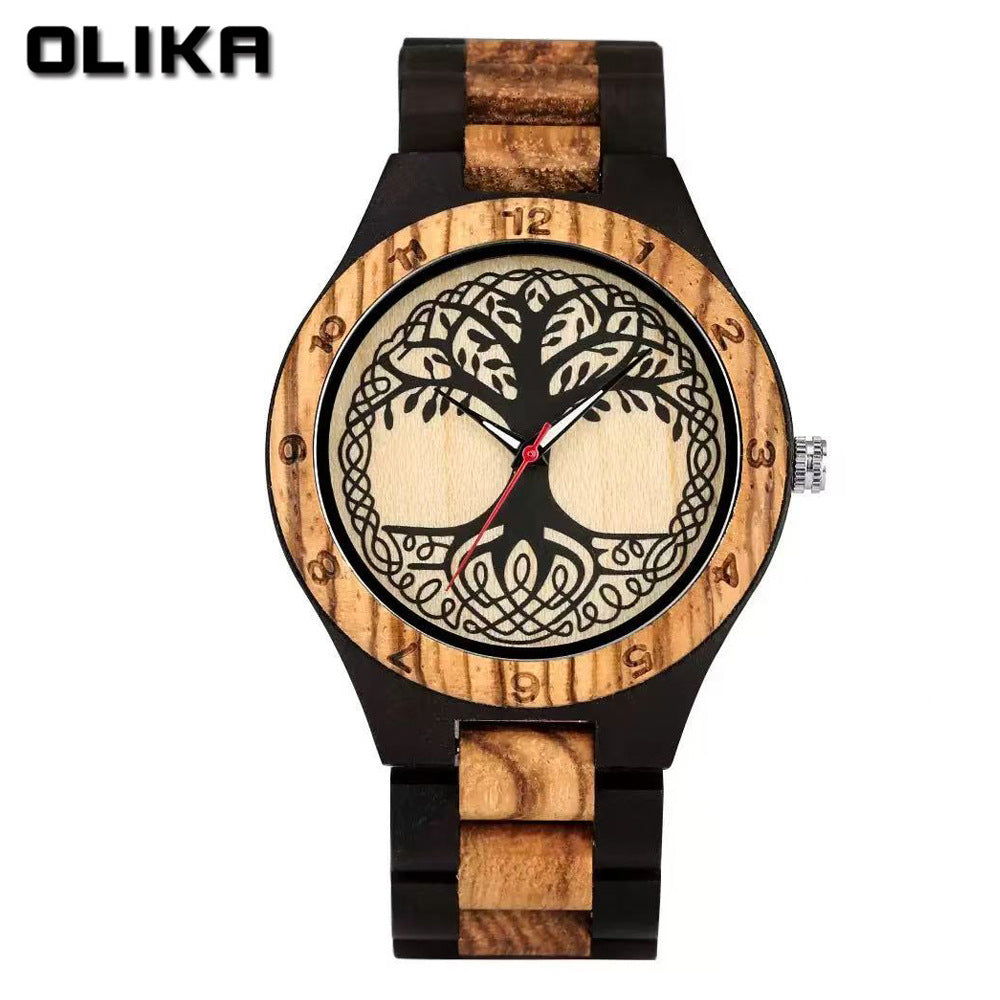 OLIKA 3003 Zebra Wood Men's Watch