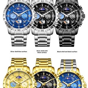 X-GEQCK 5072 Men's Starry Sky Style Electronic Waist Watch