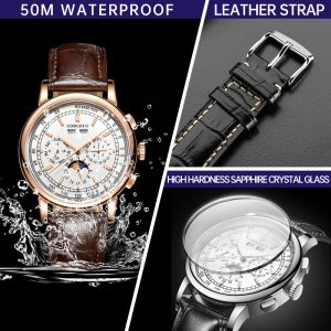 Corgeut 6016 Seagull Movement Sapphire Mirror 30m waterproof