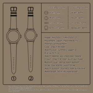 Gorgeous Jade MY25057 8215 Movement Pink Mica Dial Watch