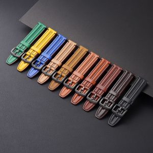 Double Bone Three-Dimensional Genuine Leather Watch Strap