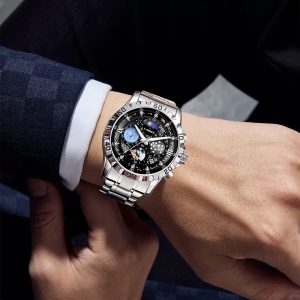 X-GEQCK 5072 Men's Starry Sky Style Electronic Waist Watch