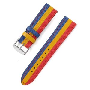 Contrast Color Cowhide Genuine Leather Watch Strap