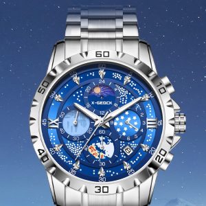 X-GEQCK 5072 Men's Starry Sky Style Electronic Waist Watch