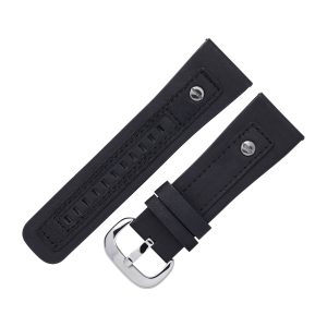 Matte Genuine Leather Watch Strap Vintage Crazy Horse Style with Studs