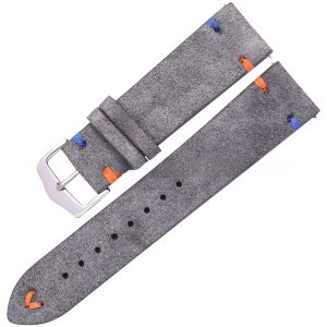 Wholesale Colorful Handstitched Velvet Suede Leather Watch Strap