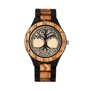 OLIKA 3003 Zebra Wood Men's Watch