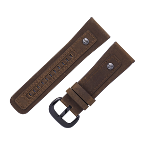 Matte Genuine Leather Watch Strap Vintage Crazy Horse Style with Studs