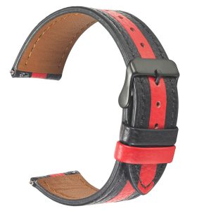 Contrast Color Cowhide Genuine Leather Watch Strap